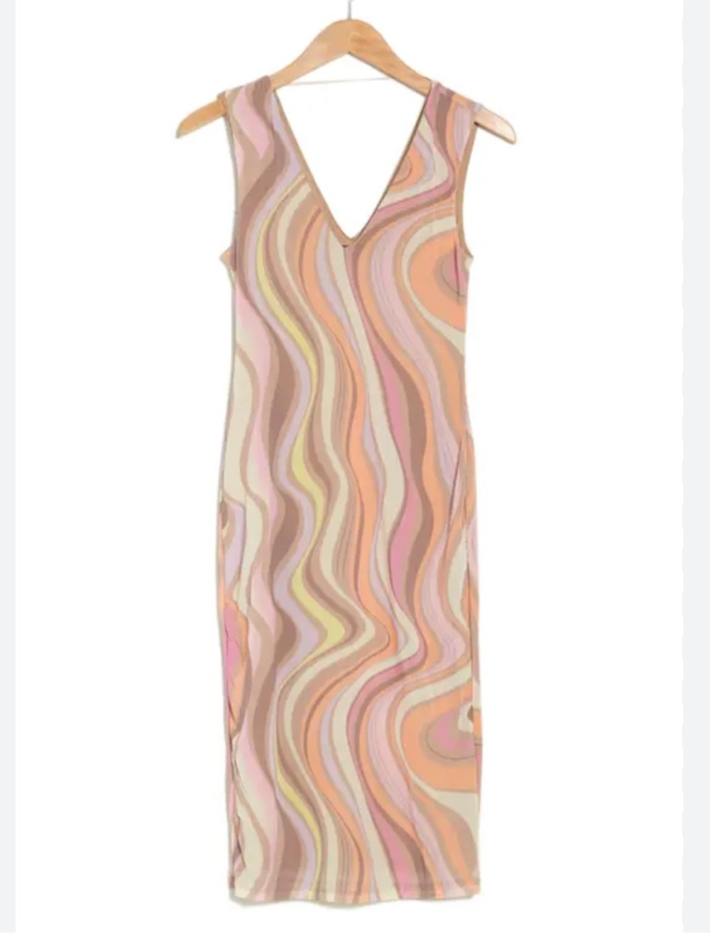 AFRM Ariana Mesh Bodycon Dress in Coral Swirl - Picture 2 of 9
